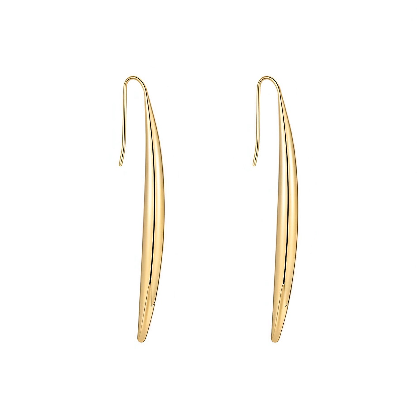 Cultivate Your Style: Gold Bean Sprout Drop Earrings - Adorable Fashion Accessory